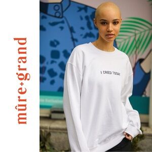 Mure Grand Crew Neck I CRIED‎ TODAY Embroidered Sweatshirt - Size M